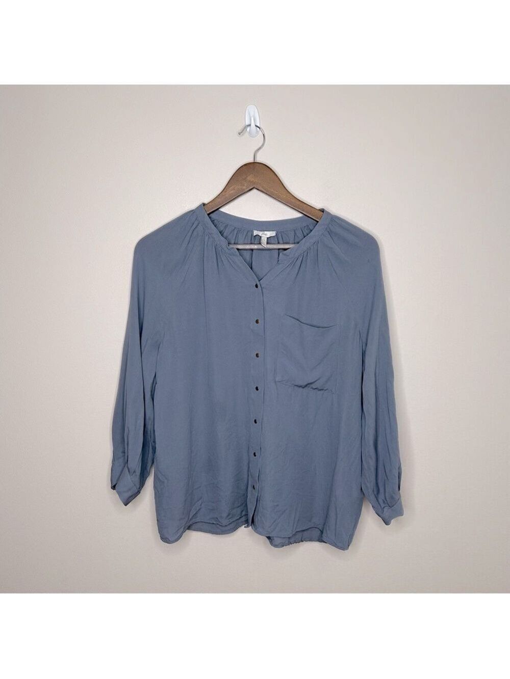 Joie Silk Blouse Long Sleeve Button Down Periwinkle Blue Small
